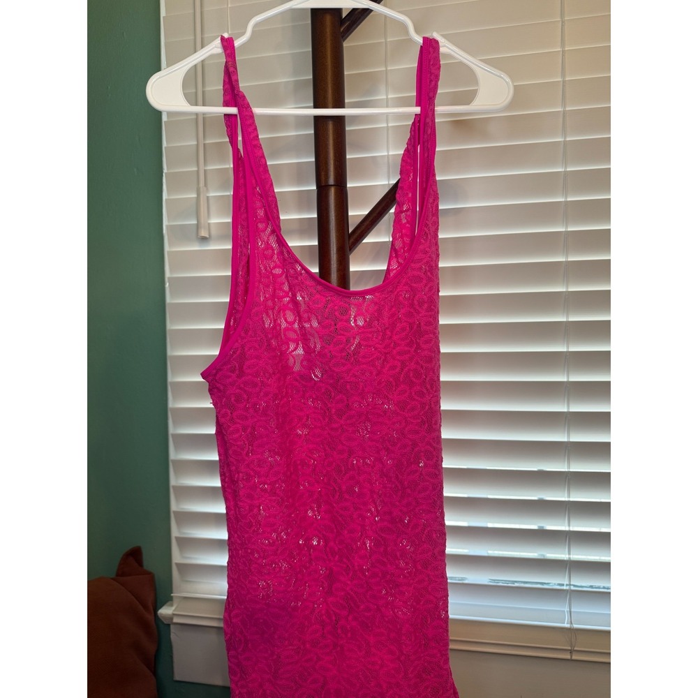 Victoria's Secret Lace Slip Chemise Womens S Pink Sheer Lingerie Y2K Vintage
